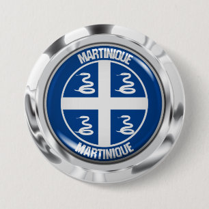 Martinique Round Emblem Button