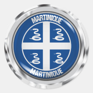 Martinique Round Emblem Runder Aufkleber