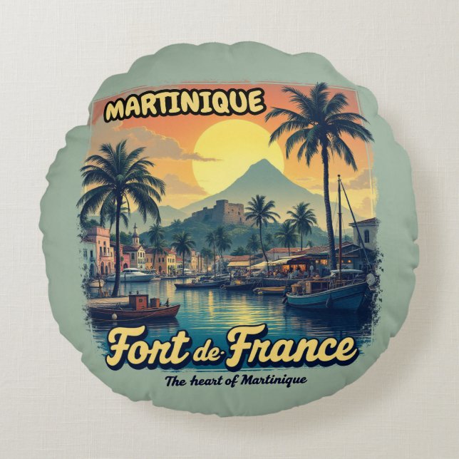 MARTINIQUE RUNDES KISSEN (Vorderseite)