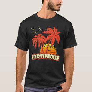 Martinique Summer Palm Trees 80er Beach Sunset T-Shirt