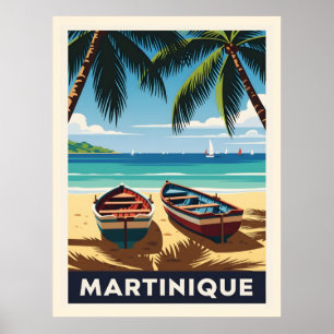 Martinique Tropisches Paradies, Vintage Strand Rei Poster