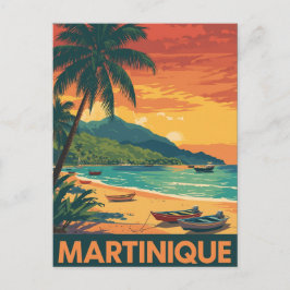 Martinique Vintag Beach Postkarte