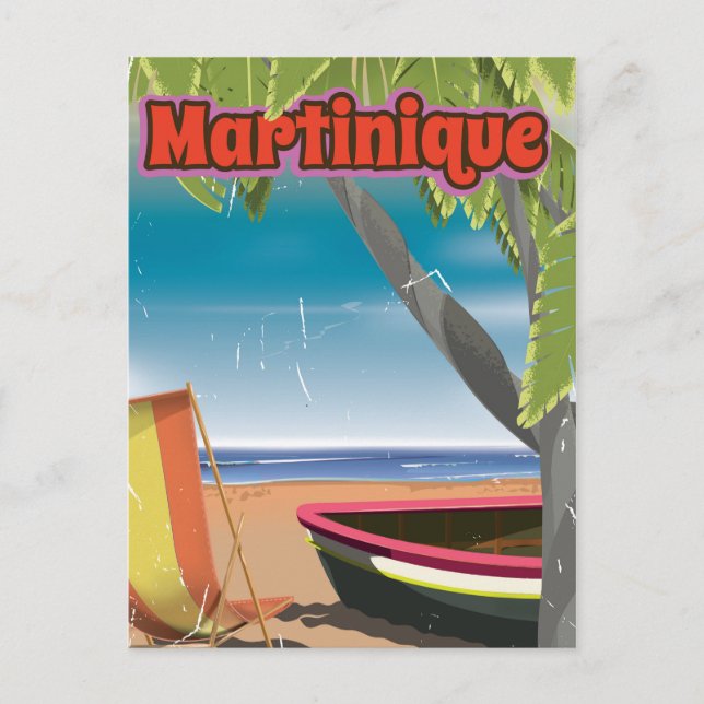 Martinique Vintage Reiseplakat Postkarte (Vorderseite)