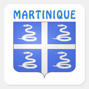 Martinique-Wappen Quadratischer Aufkleber