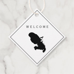 Martinique Wedding Welcome Bag Geschenk Tag, Insel Geschenkanhänger
