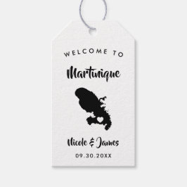 Martinique Wedding Welcome Bag Tags, Inselkarte Geschenkanhänger