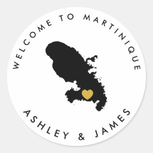 Martinique Wedding Welcome Sticker for Box, Bag