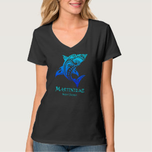 Martinique West Indies Vintag Retro Tribal Shark T-Shirt