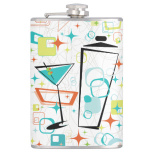 Martinis A Go-Go 8 oz. Flasche mit Vinyl-Ummantelu Flachmann