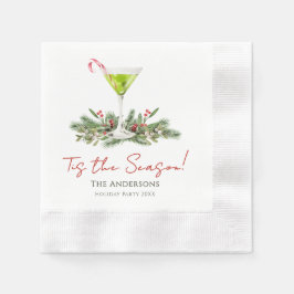 Martinis and Mistletoe Custom Christmas Party Serviette