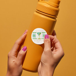 Martinis & Bikinis - Retro 2025 Junggeselinnen-Abs Runder Aufkleber