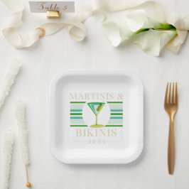 Martinis & Bikinis - Retro-Junggeselinnen-Abschied Pappteller