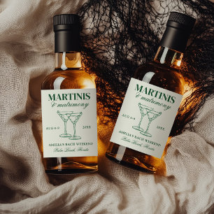 Martinis & Matrimony Bachelorette Wochenende Alkoholflaschenetikett