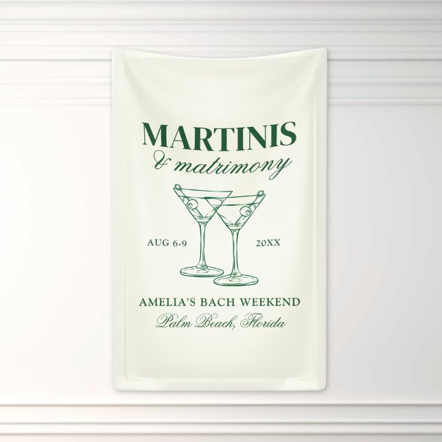 Martinis & Matrimony Bachelorette Wochenende Banner (Von Creator hochgeladen)