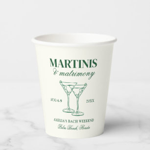 Martinis & Matrimony Bachelorette Wochenende Pappbecher