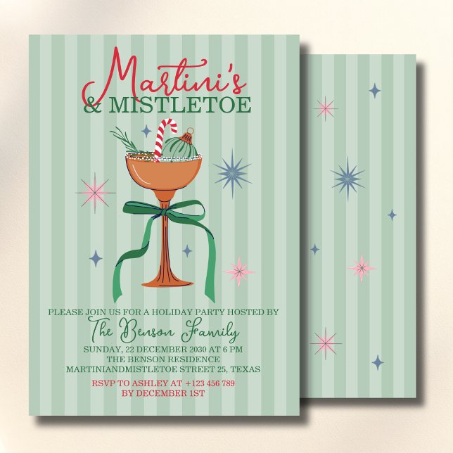 Martini's & Mistletoe Christmas Cocktail event Einladung (Von Creator hochgeladen)