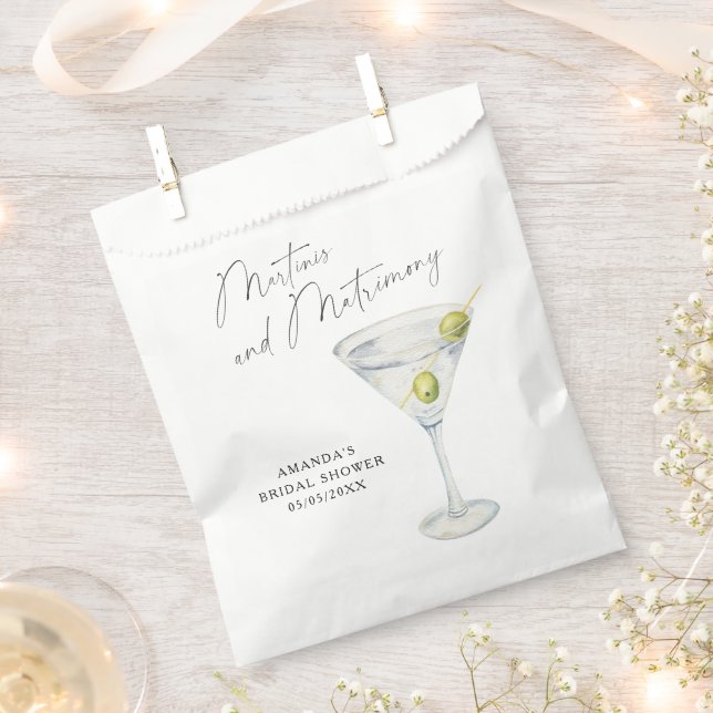 Martinis und Matrimony Brautparty Geschenktütchen (Ausgeschnitten)