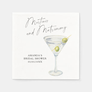 Martinis und Matrimony Brautparty Serviette