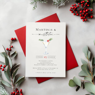 Martinis und Misteltoe-Feierabend-Cocktailparty Einladung