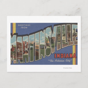 Martinsville, Indiana - Große Buchstabenszenen Postkarte