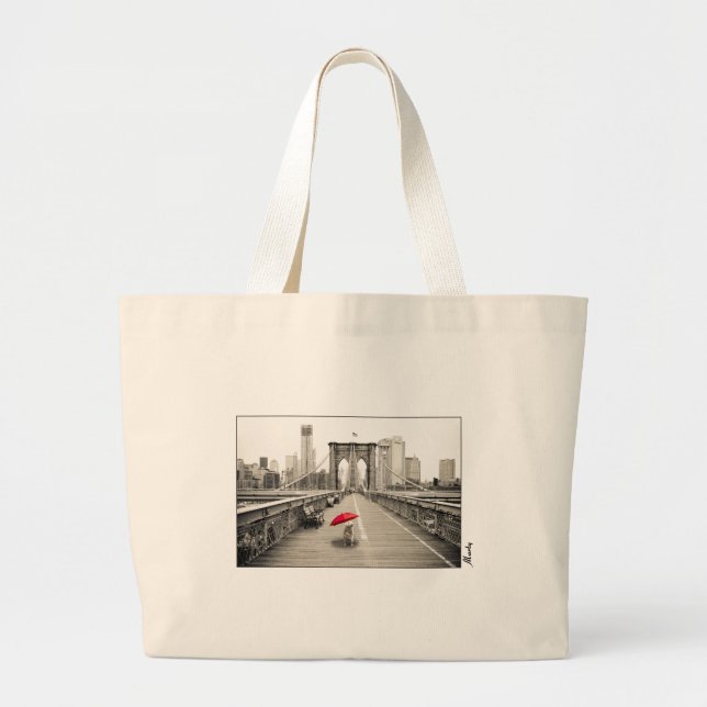 Marty Mouse auf der Brooklyn Bridge Tote Bag Jumbo Stoffbeutel (Vorne)