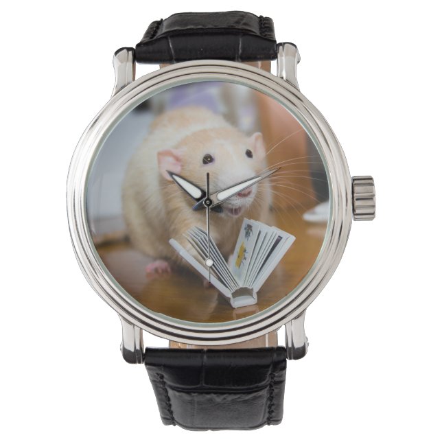 Marty Mouse I Liebe zum Lesen Armbanduhr (Vorderseite)