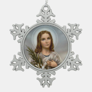 Märtyrer St. Maria Goretti Schneeflocken Zinn-Ornament