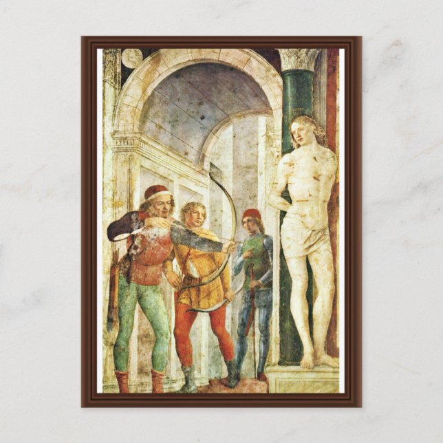 Märtyrertod von St. Sebastian, von Foppa Vincenzo Postkarte (Vorderseite)