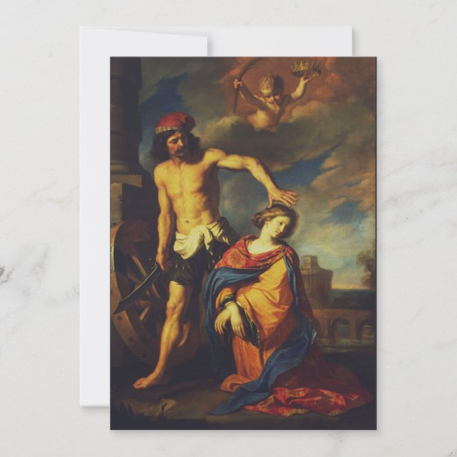Martyrium der Heiligen Catherine Feiertagskarte (Vorderseite)