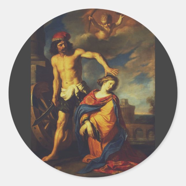 Martyrium der Heiligen Catherine Runder Aufkleber (Vorderseite)