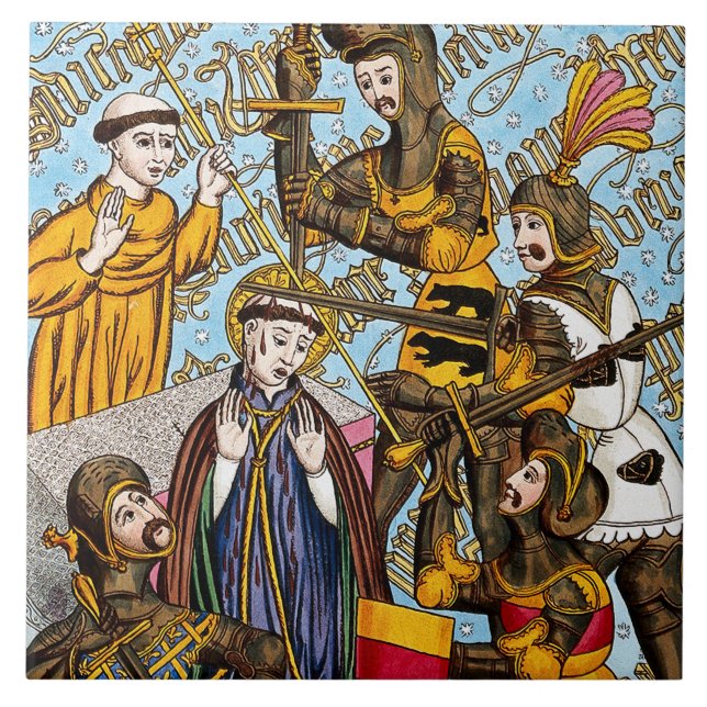 Martyrium des hl. Thomas Becket (M 031) Fliese (Vorderseite)