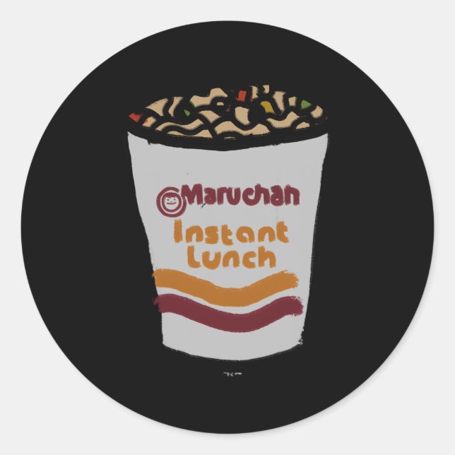 Maruchan Instant Lunch Ra Noodle Doodle Runder Aufkleber (Vorderseite)