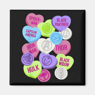Marvel Avengers Symbole Candy Hearts Valentinstag Magnet