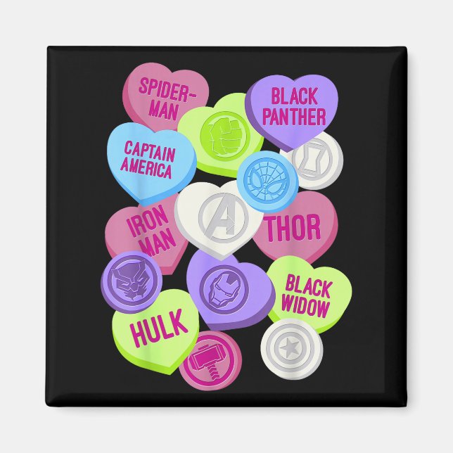 Marvel Avengers Symbole Candy Hearts Valentinstag  Magnet (Vorne)