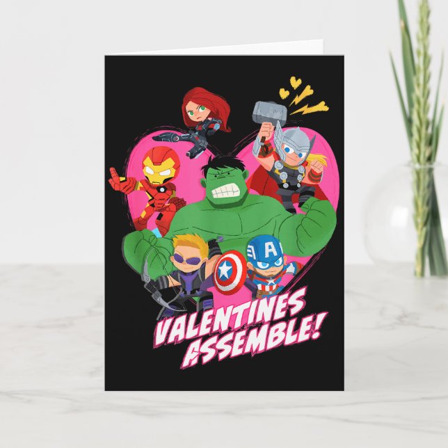 Marvel Avengers Valentinstag-Emblem  Karte (Vorderseite)