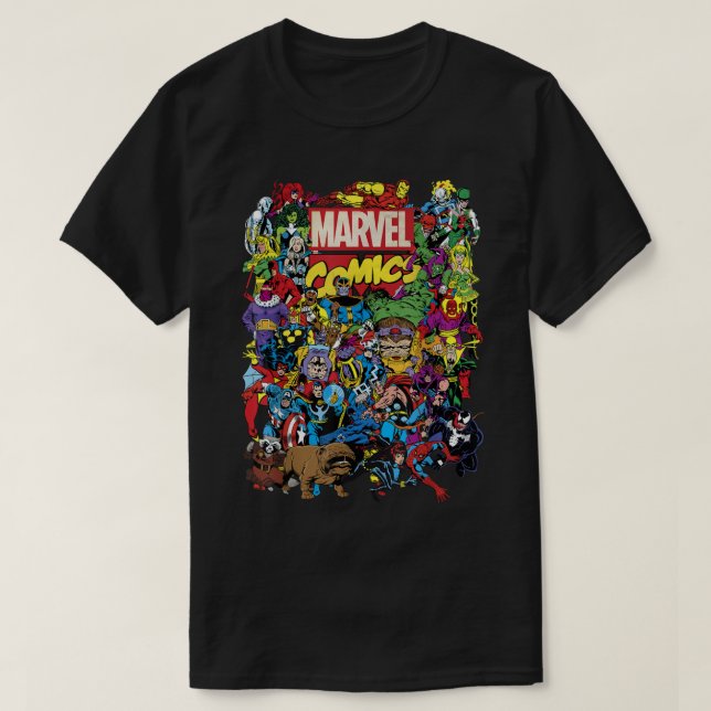Marvel Comic Heroes Group Shot Graphic T - Shirt T (Design vorne)