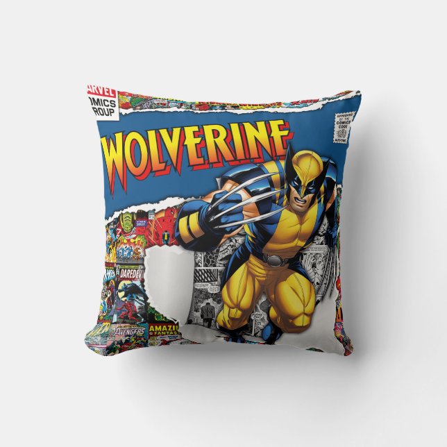 marvel comics  Wolverine  Throw Pillow Kissen (Vorderseite)