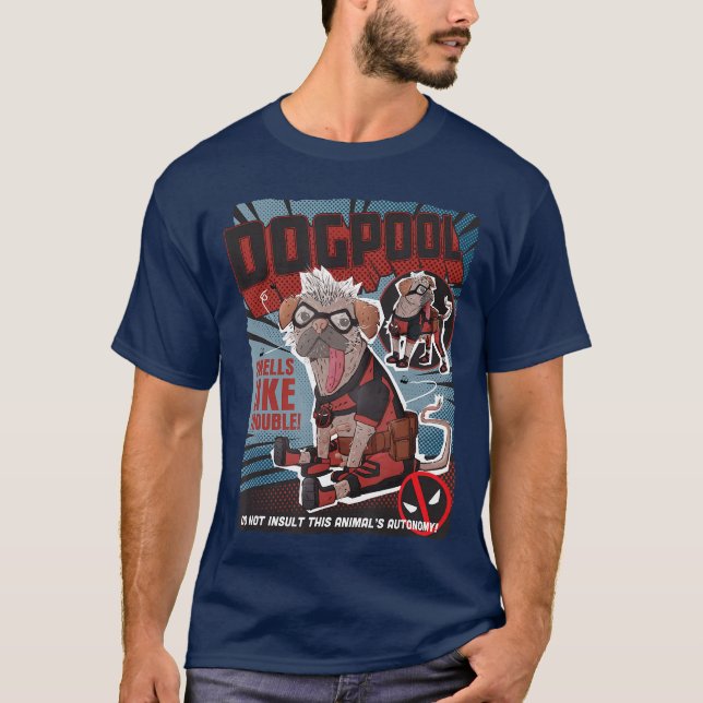 Marvel Deadpool Wolverine Dogpool Doodle Comic Boo T-Shirt (Vorderseite)