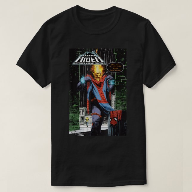 Marvel Ghost Rider zerstört Marvel History Comic B T-Shirt (Design vorne)