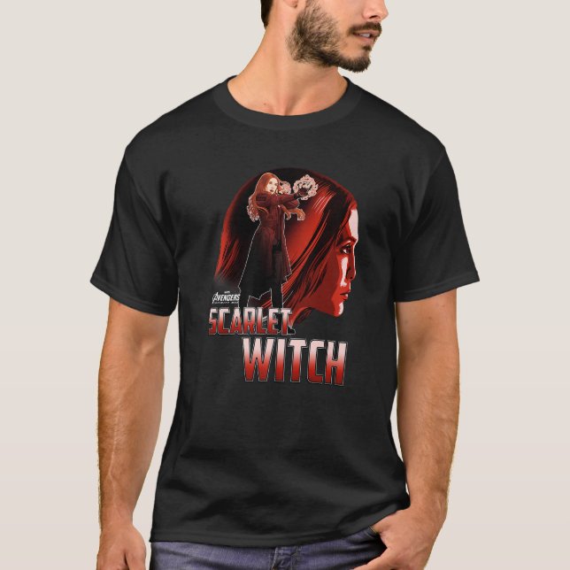 Marvel Infinity War Scarlet Witch Profil Premium  T-Shirt (Vorderseite)