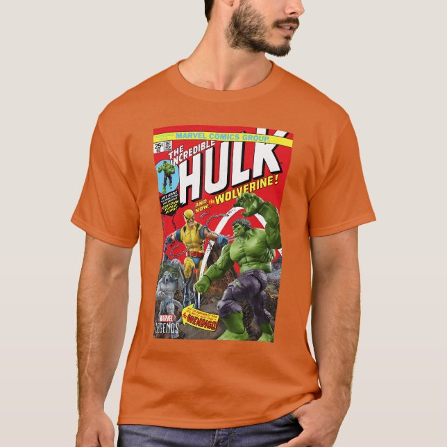 Marvel Legends Series Hulk und Wolverine Comic-Cov T-Shirt (Vorderseite)