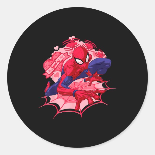 Marvel Spider-man Hearts Valentinstag  Runder Aufkleber (Vorderseite)
