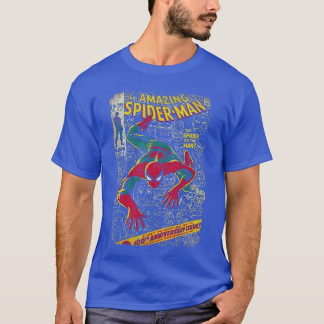 Marvel SpiderMan Comic Book Jubiläums Kurzarm T-Shirt (Vorderseite)