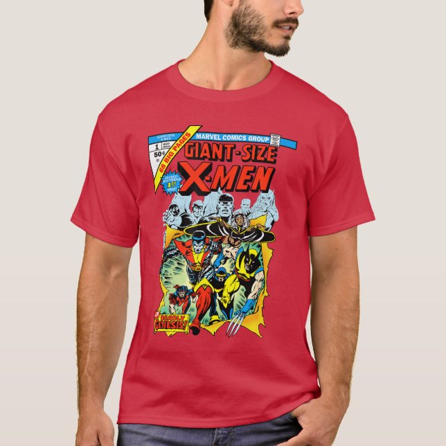 Marvel XMen Giant Size XMen Retro Comic Book Cover T-Shirt (Vorderseite)