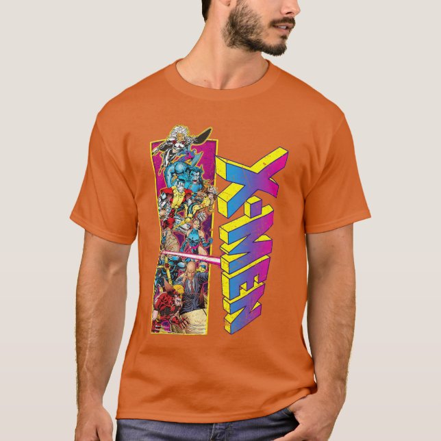 Marvel XMen Retro Comic Group Mashup boy T-Shirt (Vorderseite)