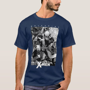 Marvel XMen Wolverine Schwarz Weiß Comic Panel kos T-Shirt