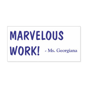 "MARVELOUS ARBEIT!" Bestätigung Rubber-Briefmarke Permastempel