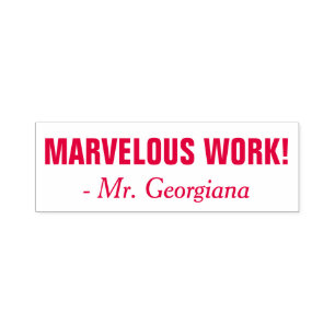 "MARVELOUS ARBEIT!" Briefmarke aus Kautschuk Permastempel