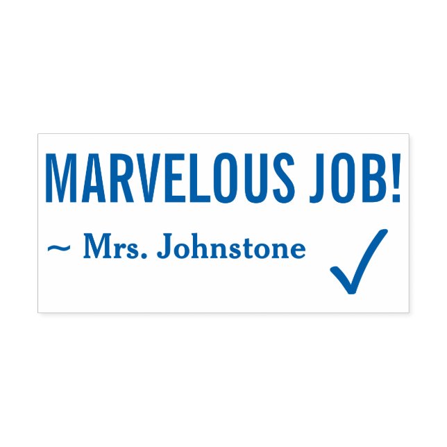 "MARVELOUS JOB!" Briefmarke aus Kautschuk Permastempel (Design)