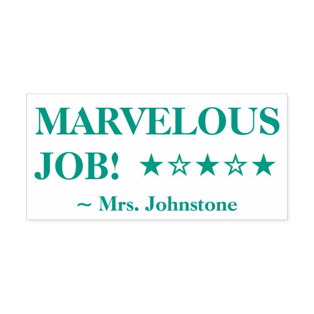 "MARVELOUS JOB!" Erzieherin Rubber Briefmarke Permastempel (Design)